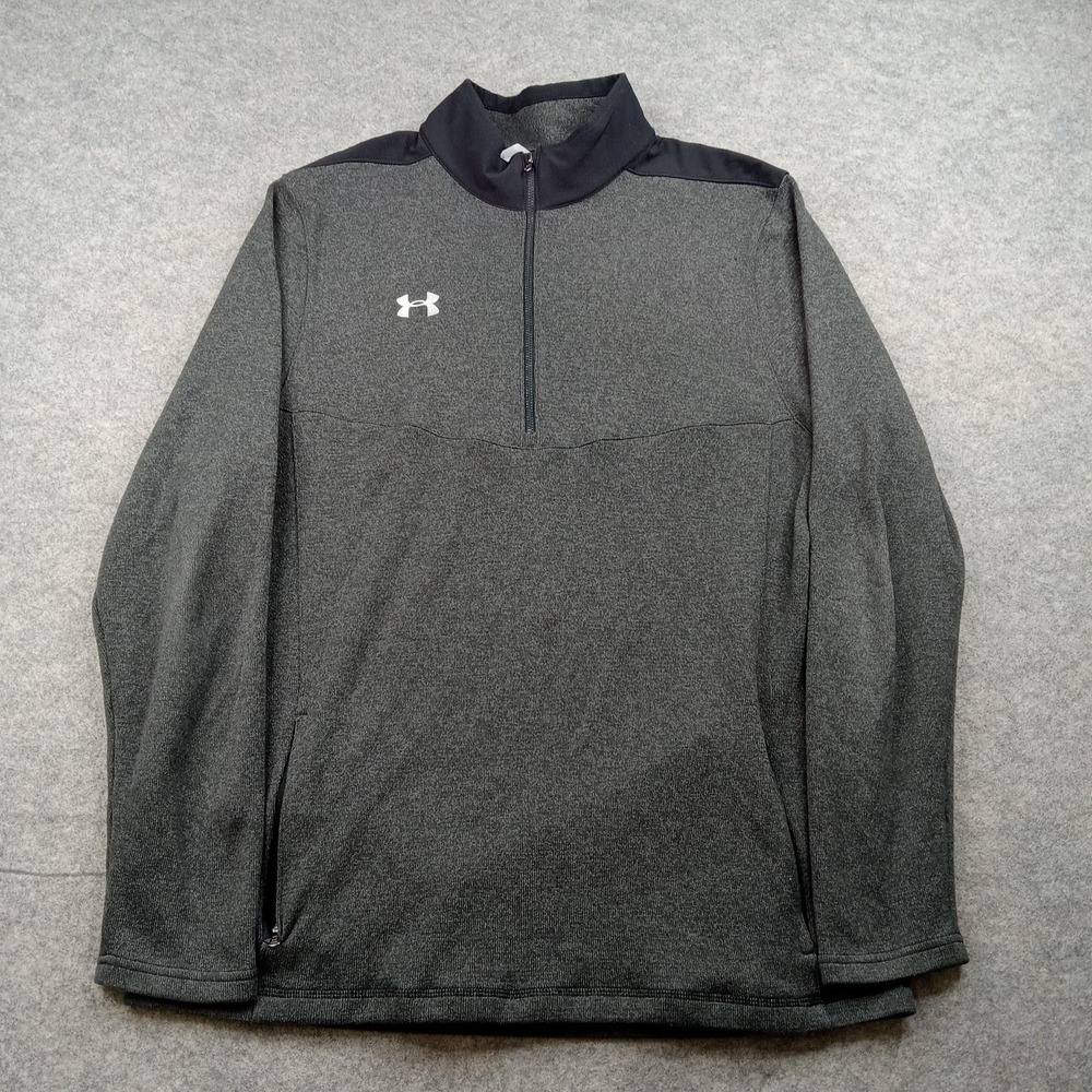 Under‎ Armour Pullover Mens XL Gray ColdGear 1/4 Zip Long Sleeve Top 1305783